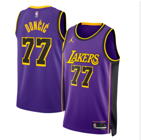 Men Los Angeles Lakers #77 Doncic purple 2025 NBA nike Jersey->ncaa teams->NCAA Jersey